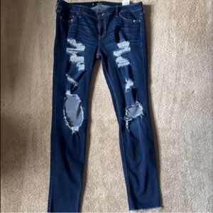 Distressed Blue Hollister Jeans